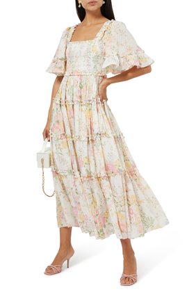 Sunrise Bloom Cotton Day Ankle Gown